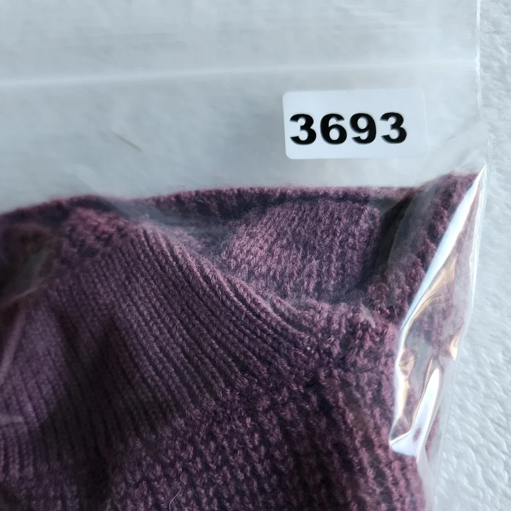 Kersh‎ Merino Wool Blend Sweater Womens Large Waffle Knit Wine Burgundy Pullover - Picture 14 of 14